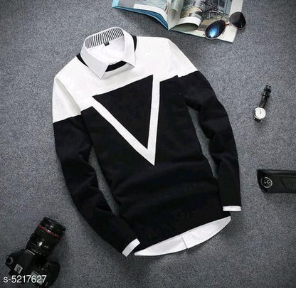 Cotton Blend Stripes Full Sleeves T-Shirts (Copy)