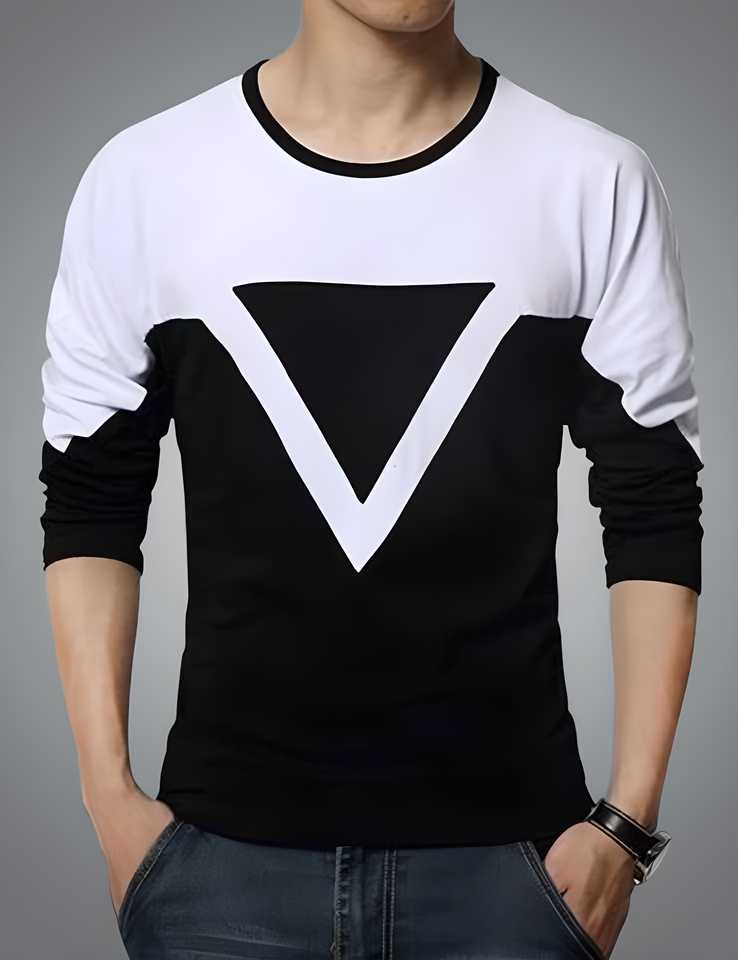 Cotton Blend Stripes Full Sleeves T-Shirts (Copy)