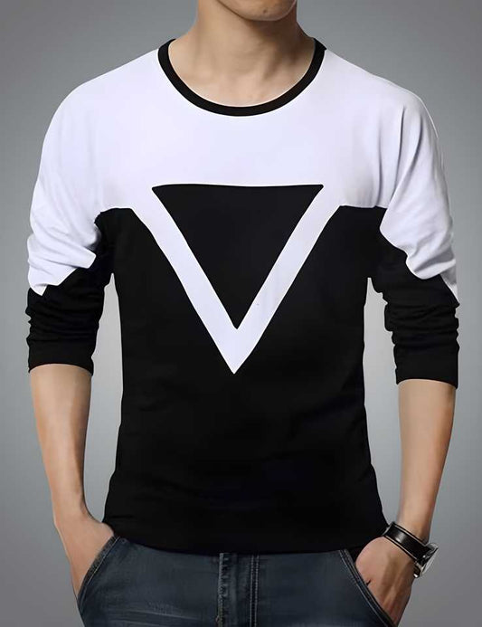 Cotton Blend Stripes Full Sleeves T-Shirts (Copy)